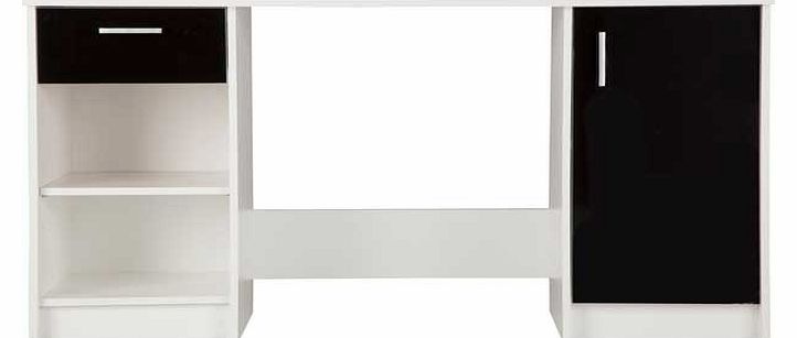 Unbranded Caspian Double Pedestal Desk - White and Black