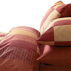 Caymen Check Duvet Cover- Paprika- Super Kingsize