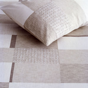 Caymen Check Pillowcase- Flax- Standard