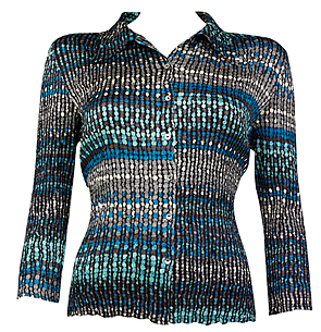 Unbranded CC Petite - Verde Gris Bubble Print Crinkle Blouse