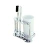 Ceramic/Chrome Toothbrush/Tumbler Holder