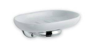 Unbranded Ceramic Soap Dish with Chrome Finish Holder