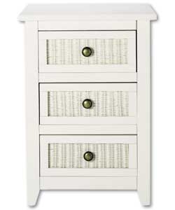 Ceylon White 3 Drawer Bedside Chest