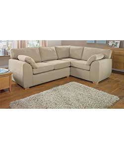 This attractive modern range with broad arms and beech feet can be purchased here as a corner group 