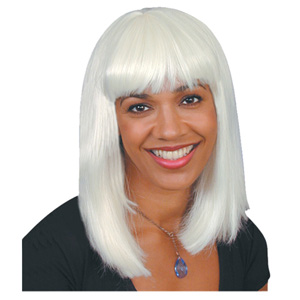 Cheerleader wig, white