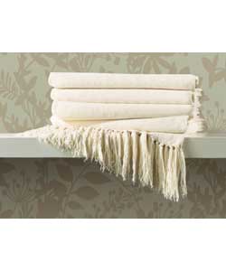 Unbranded Chenille Throw - Cream