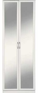 Unbranded Cheval 2 Door Mirrored Wardrobe - White