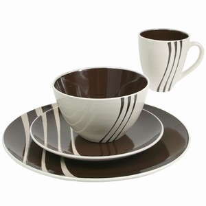 Chocolate Swirls 16pc Dinner Set