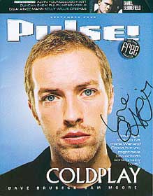 chris martin signed Pulse magazine