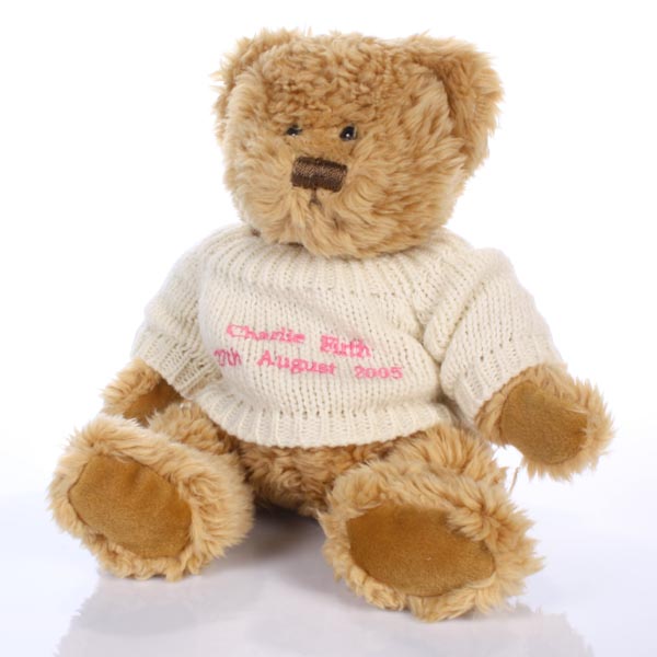 Unbranded Christening Teddy Bear Pink Lettering