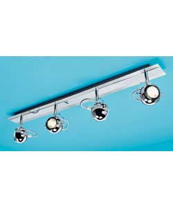 Unbranded Chrome 4 Light Eyeball Ceiling Bar