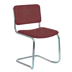 Chrome Base Stacking Side Chair-Burgundy