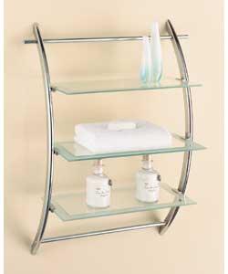 Chrome Finish Towel Arc with 3 Glass Shelves