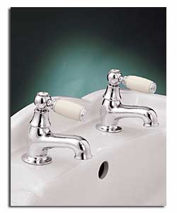 Chrome Victorian Lever Bath Taps