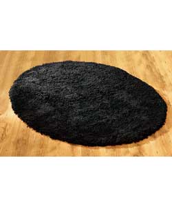 Unbranded Circular Shaggy Rug Black