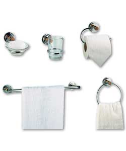 City Wood/Chrome 5 Piece Accessory Set