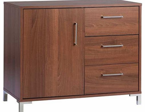 Clarice 1 Door 3 Drawer Sideboard - Walnut Effect