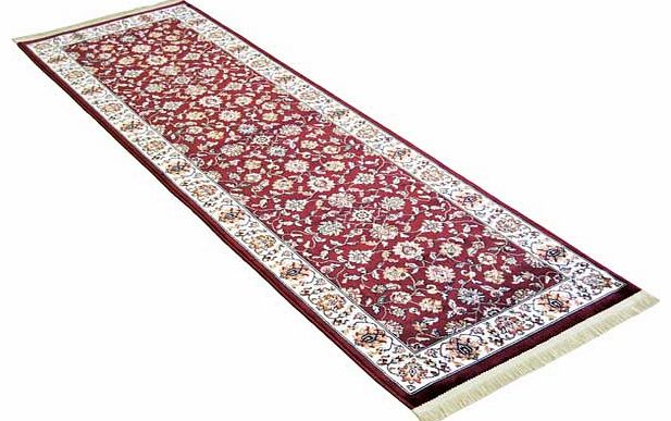 Classic Jaipur Silk Effect Runner - Red - 65 x