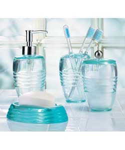 Clear Aqua Wave 4 Piece Accessory Set