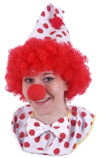 Clown Instant Kit - Hair- Hat- Nose- Collar- Tie