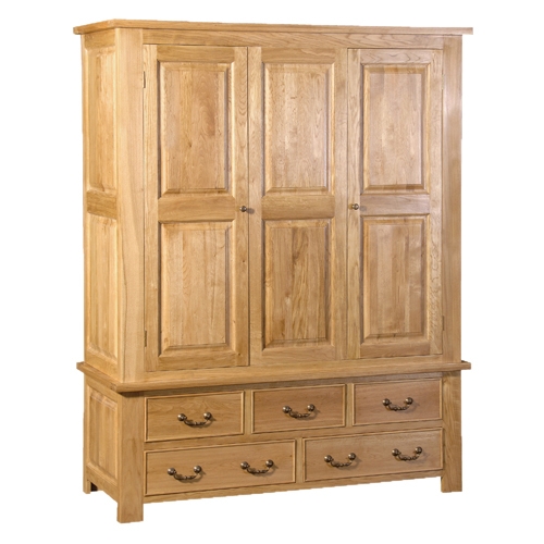 Unbranded Coach House Quebec Oak Triple Wardrobe