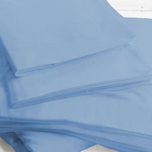 Colour Woven Cotton Fitted Sheet- Superking-Size- Chambray