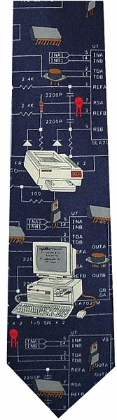 Unbranded Computer Circuitry Tie