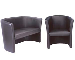 Unbranded Contemporary leather faced tub seats