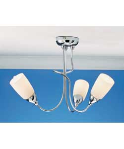 Contour 3 Light Bright Chrome Ceiling Fitting