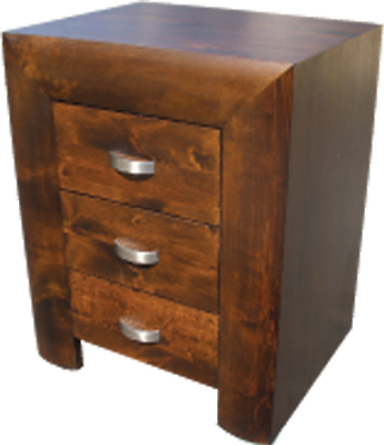 CONVEX 3 DRAWER BEDSIDE