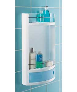 Corner Shelf with Blue Drawer