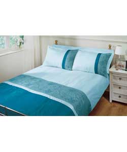 Unbranded Cosina Faux Silk Kingsize Duvet Set - Teal