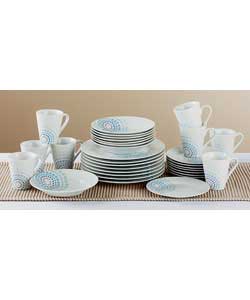 Cosmic Blue 32 Piece Porcelain Dinner Set