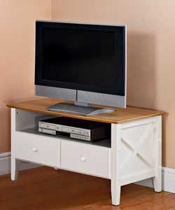 White painted solid wood frame with a natural coloured veneered top.Internal dimensions for