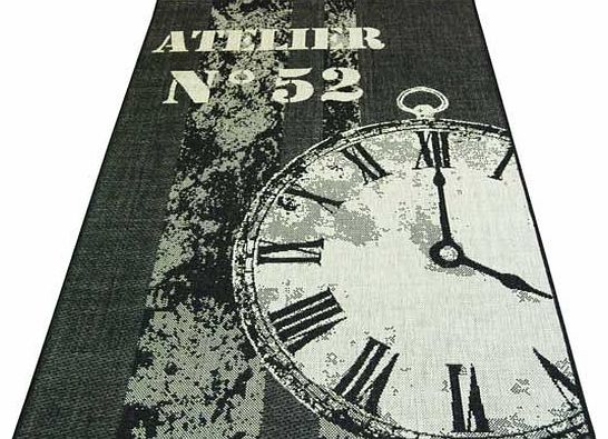 County Clock Rug - Charcoal - 80 x 150cm