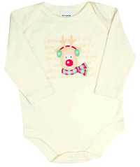 Cream Christmas Bodysuit - 12 Months