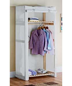 Unbranded Cream Single Wardrobe With Shelf