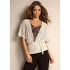 Metallic thread mohair like batwing cardigan. Hand wash. 85 Acrylic, 9 Polyester, 6 Metallic Fibre.