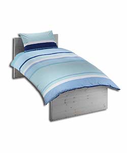 Cross Stripe Blue Single Duvet Cover Set