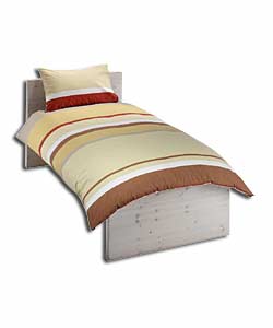 Cross Stripe Natural Single Duvet Cover Set