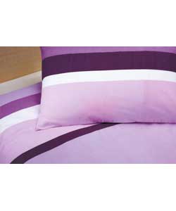 Cross Stripe Single Duvet Cover Set - Purple