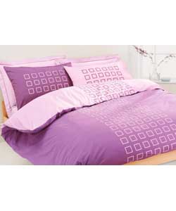 Cubes Double Duvet Cover Set - Purple