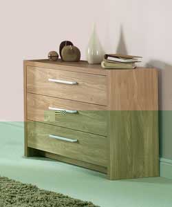 Cubic 3 Drawer Chest - Oak