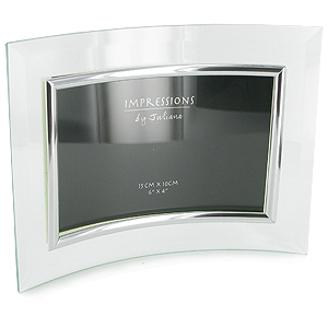 Unbranded Curved Bevelled Glass Landscape Photo Frame