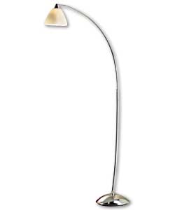 Height 131cm.Shade diameter 14.2cm.Foot switch.Requires 1 x 40 watt E14 golf ball bulb (not