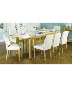 Unbranded Cussina Extending Oak Veneer Table