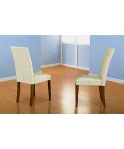 Unbranded Cussina Real Leather Oak Cream Chairs