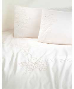 Cutwork Double Duvet Cover Set - Cream