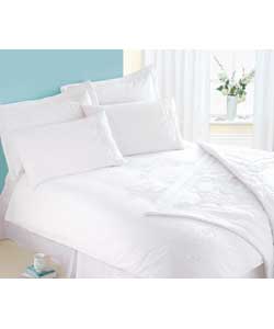 Cutwork Double Duvet Cover Set - White