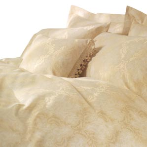 Damask Duvet Cover King-Size- Oyster